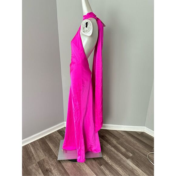 MISHA COLLECTION Evianna Halter Neck Satin Trumpet Gown - Picture 11 of 12